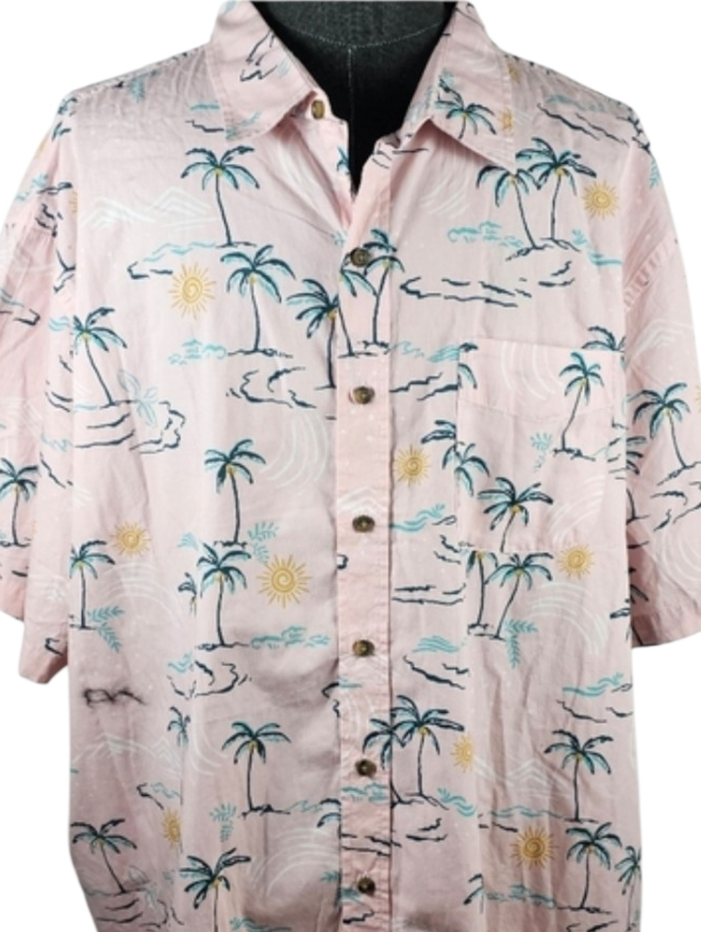 Oak Hill Men's Hawaiian Button Down Beach Vacation Size 4XL